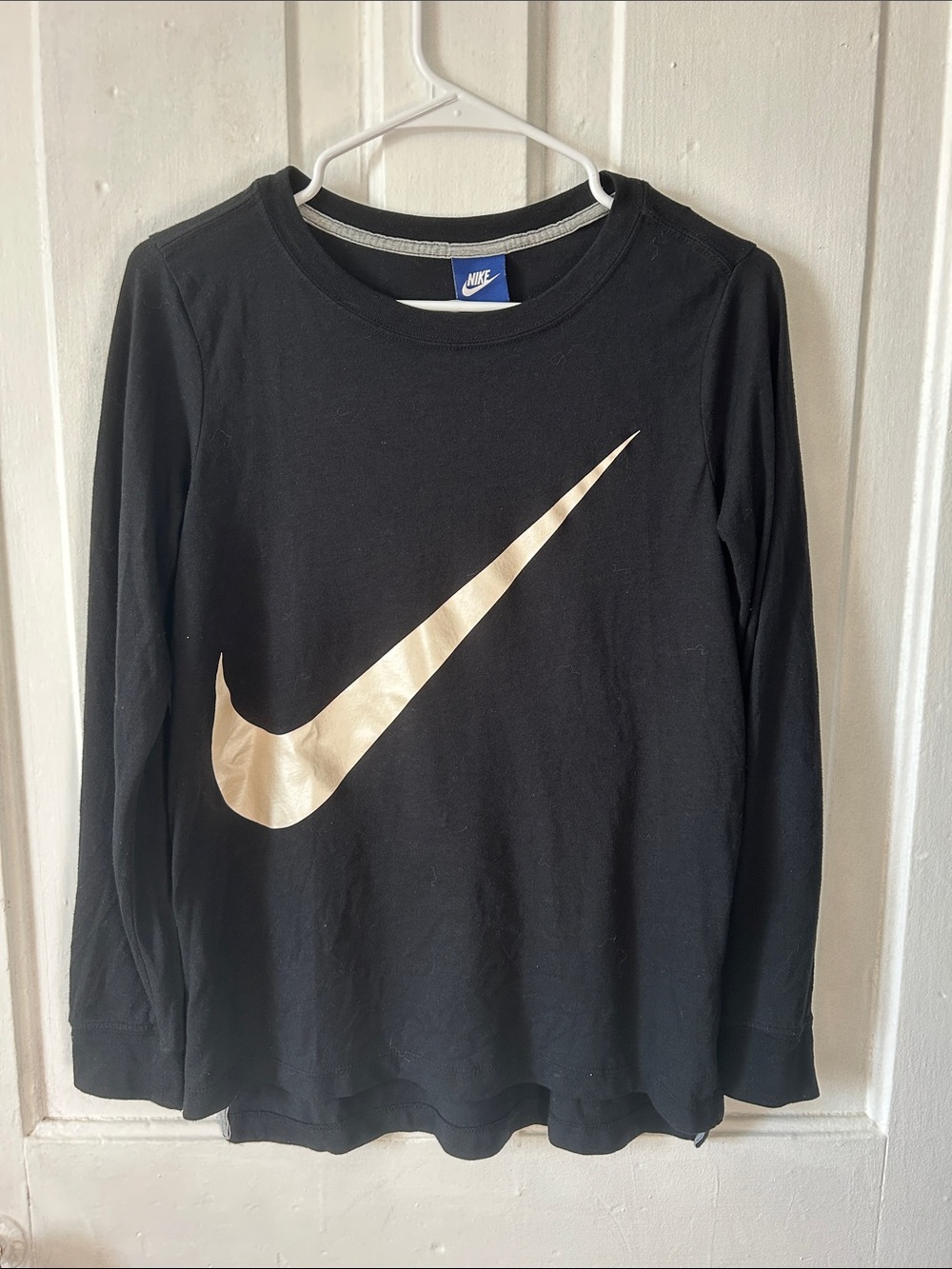 Nike Black Long Sleeve Tee with Pearl Swoosh